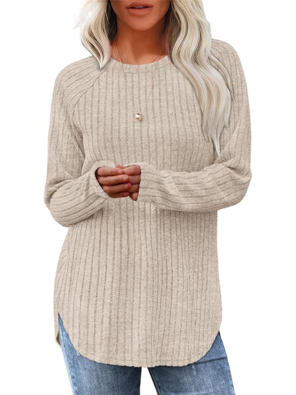 Saloogoe Long Sleeve Shirts for Women 2025 Fall Clothes Tunic Tops Loose Fit